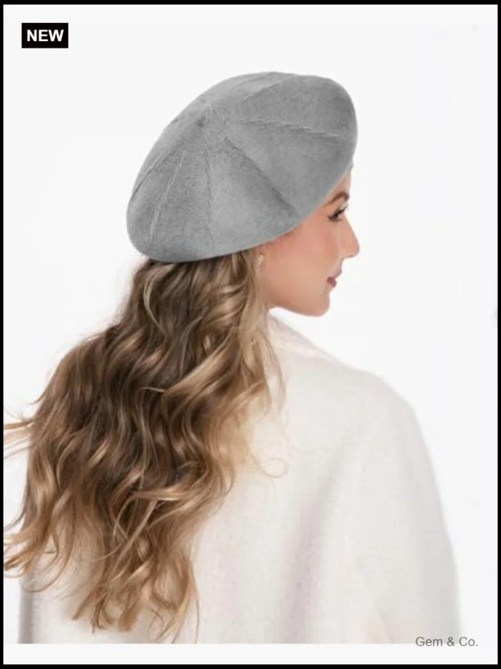 Double Layer Cashmere Blend Beret Hat, Knitted Beanie for Women